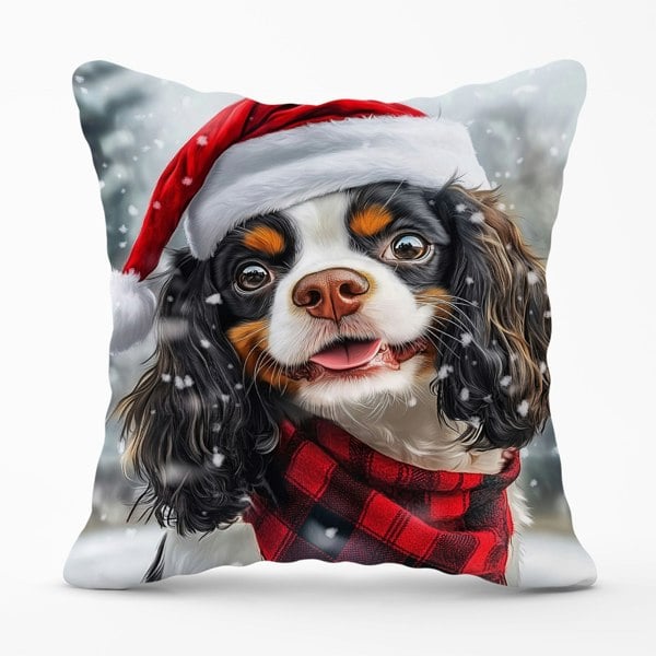 Warren Reed Christmas Cavalier King Charles Spaniel Cushion