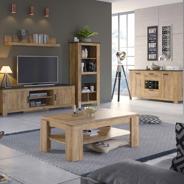 Furniture To Go Rapallo extending dining table 160-200cm in Chestnut and Matera Grey