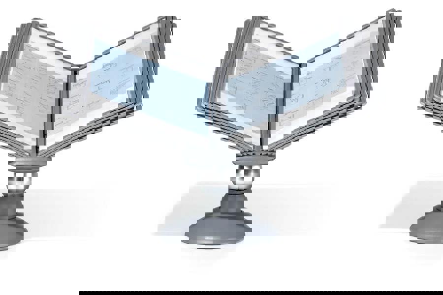 Durable SHERPA MOTION 360 Degree Desk Display Panel Stand | 10 Panels | A4 Grey