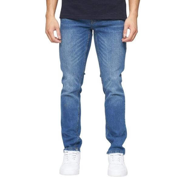 Crosshatch Mens Malcom Slim Jeans - Blue - 