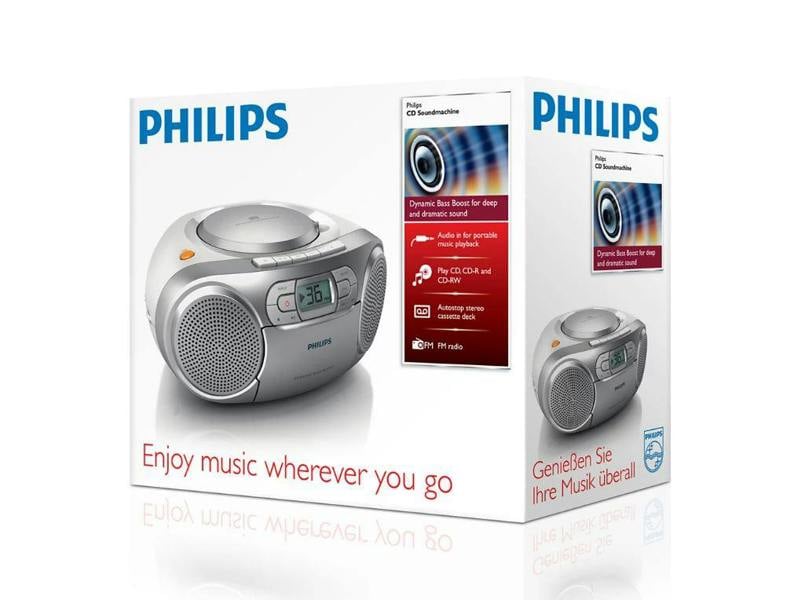 Philips AZ127 Portable Stereo CD Radio FM Cassette Player - EX DEMO