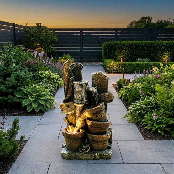 Garden Greatness Lunaria Rustic Pump Water Feature