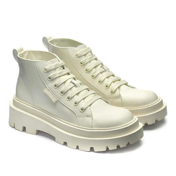 Superga Womens/Ladies 3052 Alpina Apex Faux Leather Mid Cut High Tops - Total Natural Beige - 