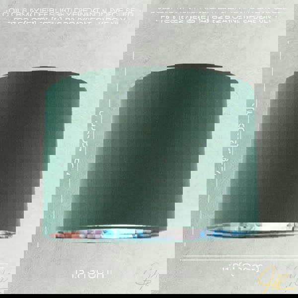 Chic Emerald Green Linen Lamp Shade with Moroccan Scale Pattern Lining Image 6