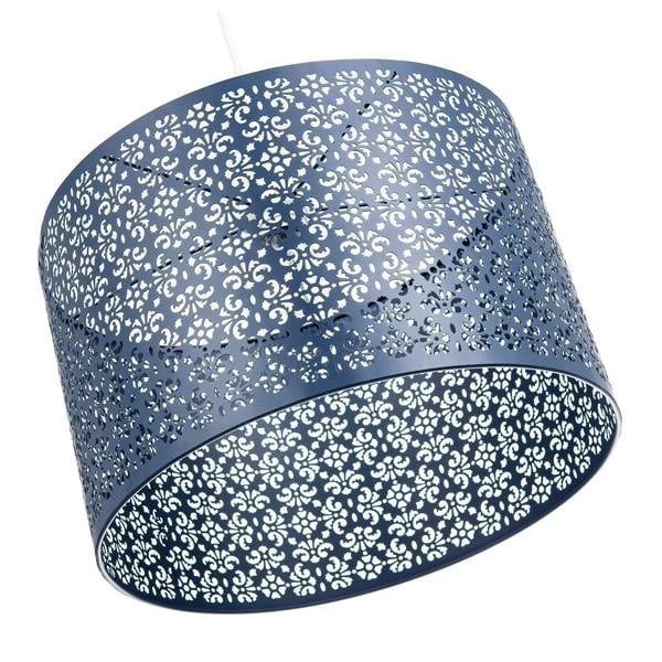Moroccan Designed Large Midnight Blue Pendant Shade with Floral Decor Image 5
