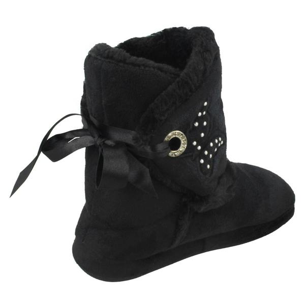 Spot On Girls Spot On Ribbon Slipper With Butterfly Motif