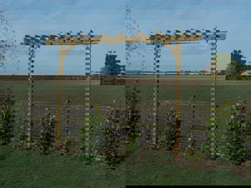 Arbor Garden Solutions Chamfered Single Beam Pergola, Plant Climbing Arbour - Sculpted brace