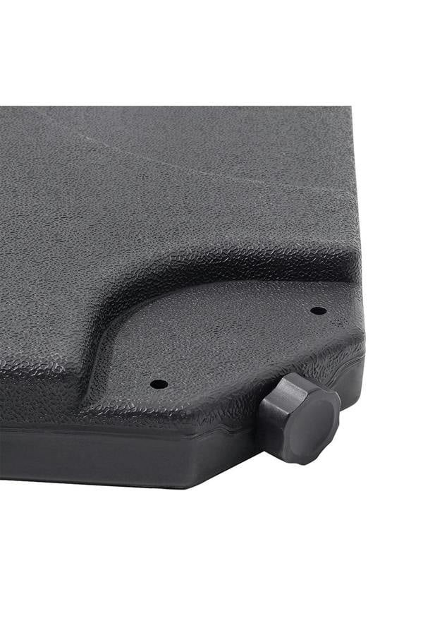 Living and Home Black HDPE Square Cantilever Parasol Base Weight - 4pc 48mm Portable Garden Umbrella Base,60/80KG Fillable for Parasols