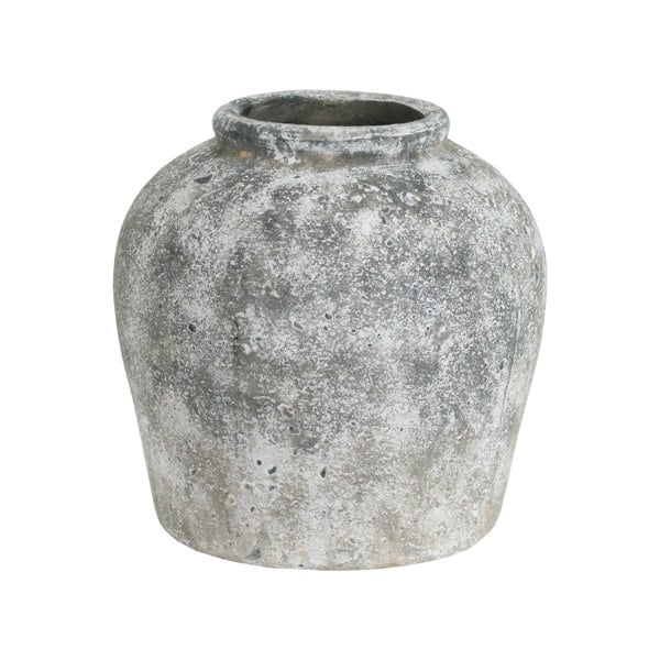 Hill Interiors Aged Stone Ceramic Vase - Grey