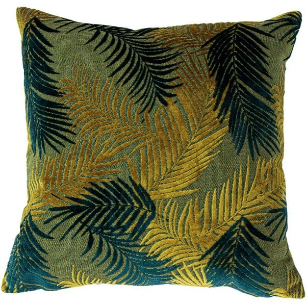 Paoletti Palm Grove Cushion Cover - Gold/Teal