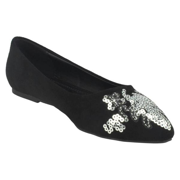 Spot On Ladies Spot On Flat Pointed Toe Ballerinas