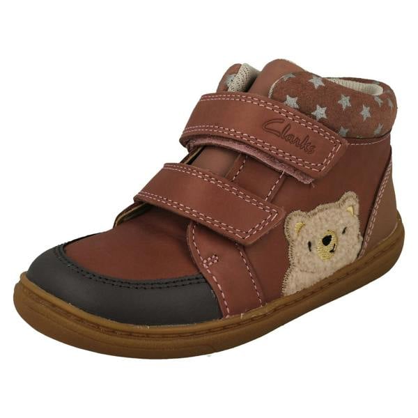 Clarks Girls Clarks Bear Detailed Ankle Boots Flash Bear