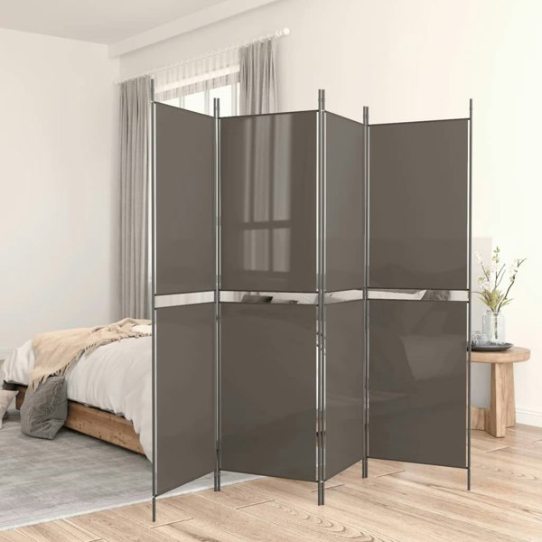 Berkfield 5-Panel Room Divider Anthracite 250x200 cm Fabric