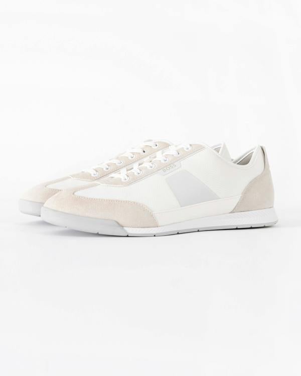 BOSS Orange Nitan Mens Mixed Material Trainers with Ridged Outsole - White 100