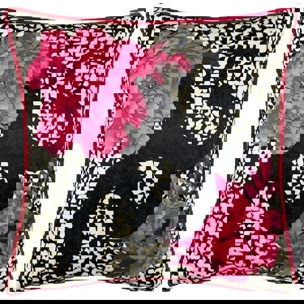 Furn Serpentine Animal Print Cushion Cover - Pink/Charcoal