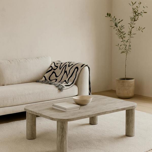 Wyld Haus Frankfurt Rectangular Grey Marble Look Coffee Table