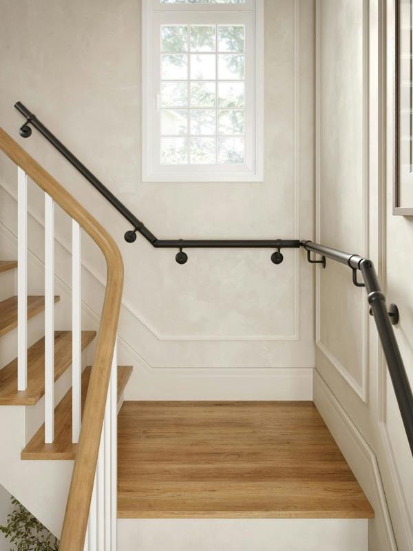 Handrails Direct Kineton Matt Black Quarter Landing Handrail