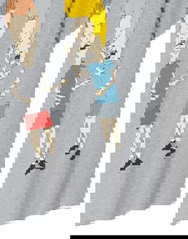 Beavis And Butthead Mens Grey Classic Pose Short Sleeved T-Shirt