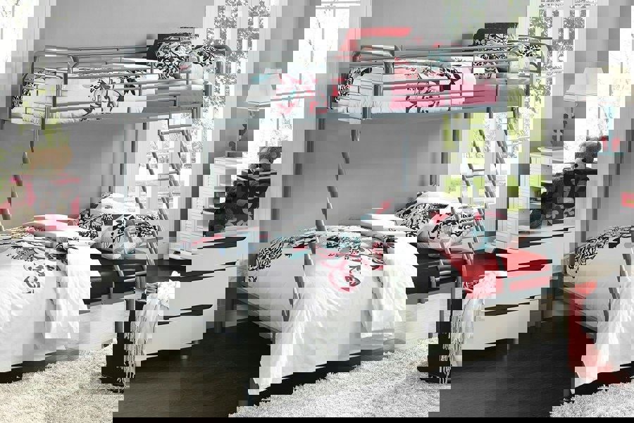 Dorel Home Bunk Bed Metal Silvergrey - Single/Double