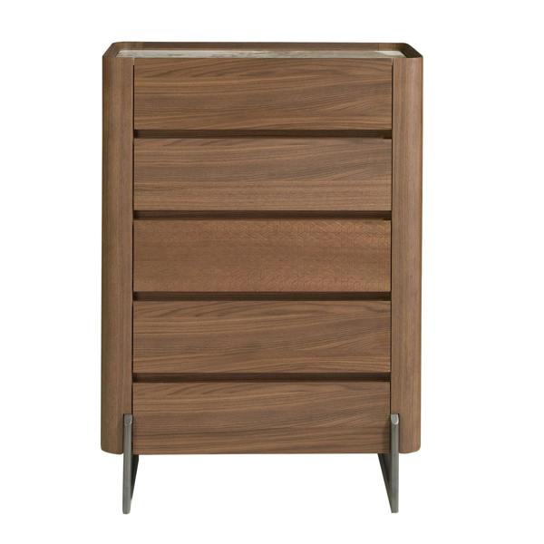 Angel Cerdá Walnut and metallic dark steel chiffonier with porcelain marble top 7153
