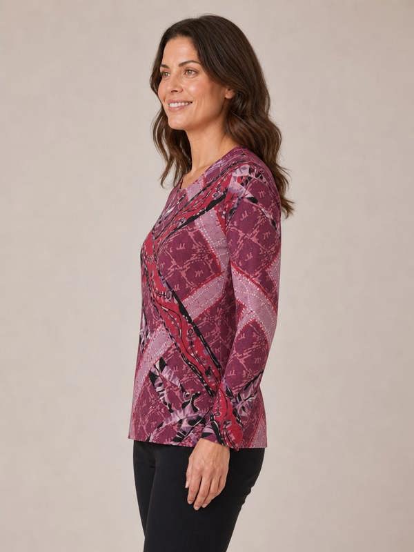 TIGI Woven Chain Round Neck Top