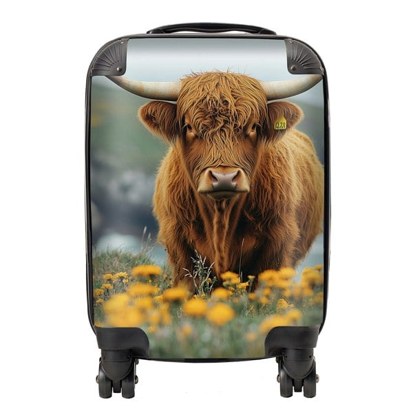 Warren Reed Highland Cow By The Coast Suitcase