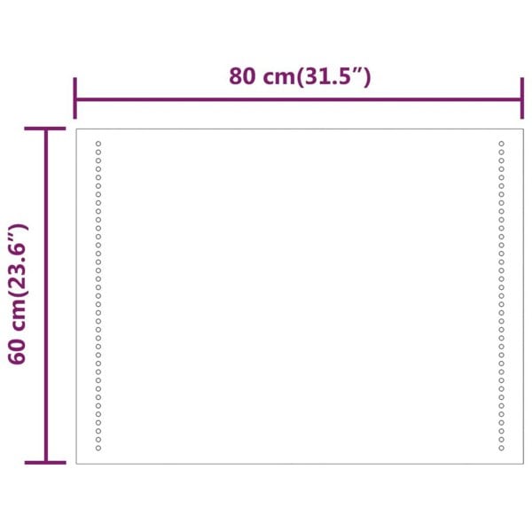 Berkfield LED Bathroom Mirror 80x60 cm