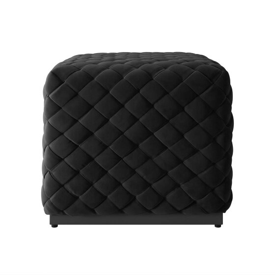 Wyld Haus Parker Small Black Diamond Tufted Square Pouffe