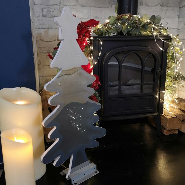 Samuel Alexander 60cm Infinity Light up Christmas Tree Decoration with Green LEDs on Metal Base