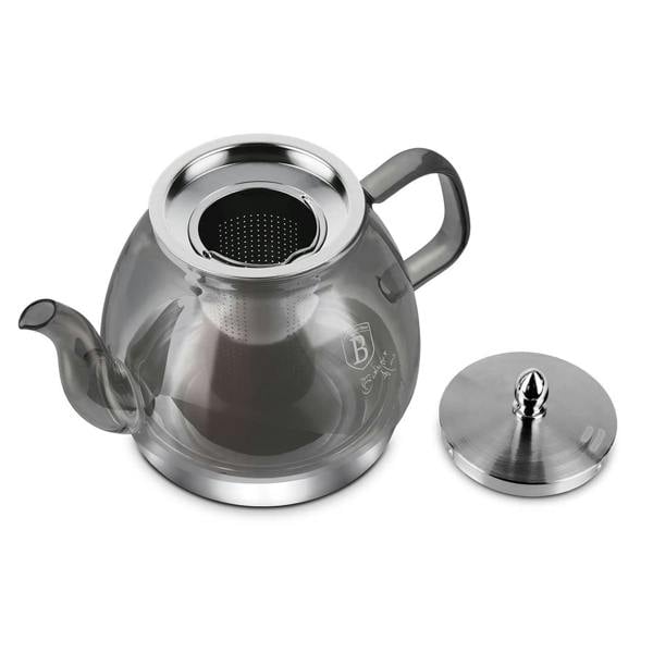 Glass Teapot with Filter 1.2L Grey BH8944