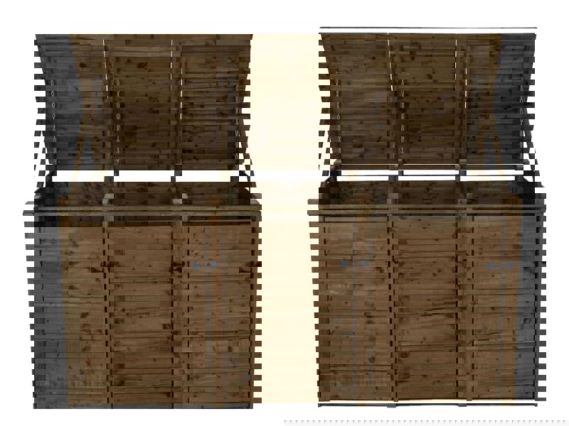 Arbor Garden Solutions Wooden Wheelie Bin Store, Brown Finish