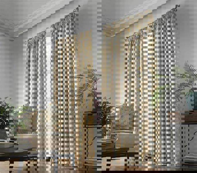 Luxury Living Luxury Fern Jacquard Pencil Pleat Taped Top Ready Made Curtains