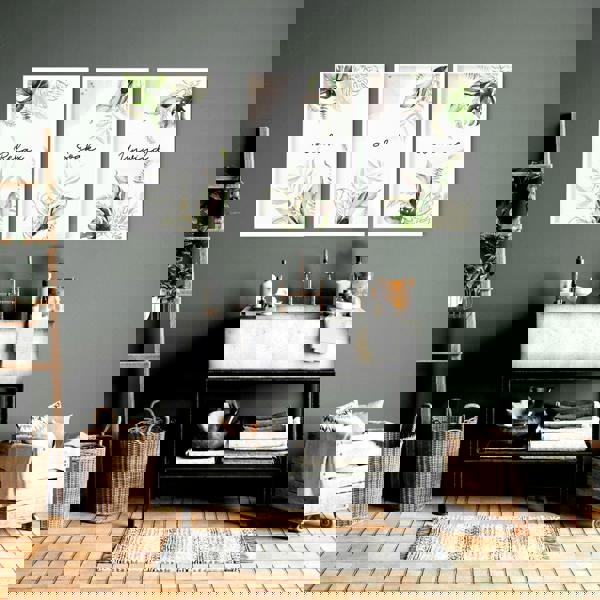 Bathroom with art | Set of 3 Tropical wall art prints