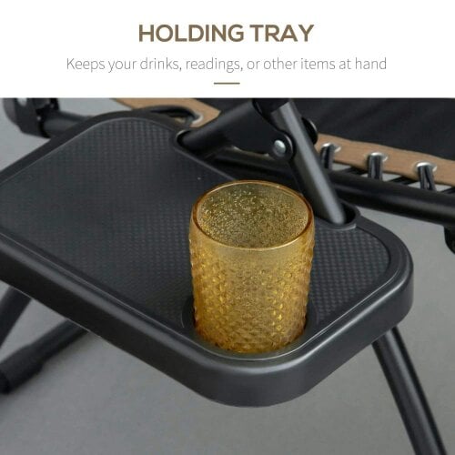 Bobobiy Zero Gravity Lounger Chair, Folding Reclining Patio Chair - Shade Cover, Padded Seat, Cup Holder, Soft Cushion & Headrest for Poolside