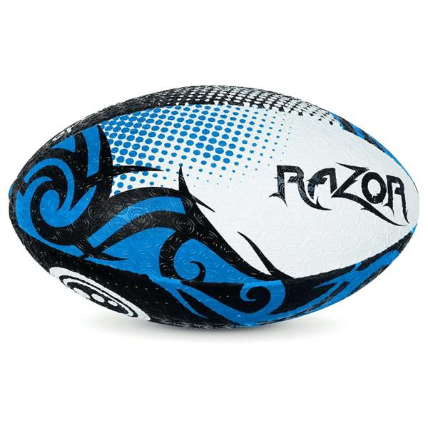 Optimum Razor Rugby Ball in Black/Blue