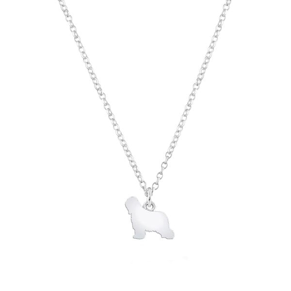 Briard Silhouette Silver Necklace - Personalised - MYLEE London