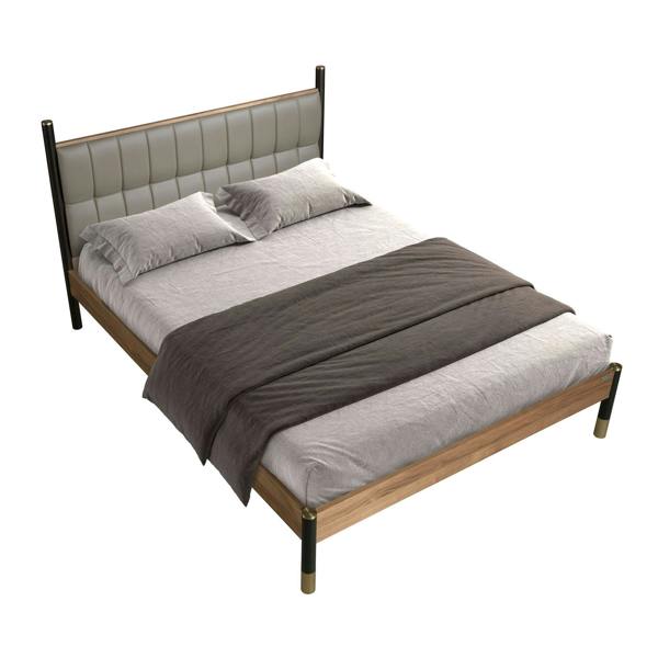 Angel Cerdá Dark grey leatherette bed 7169