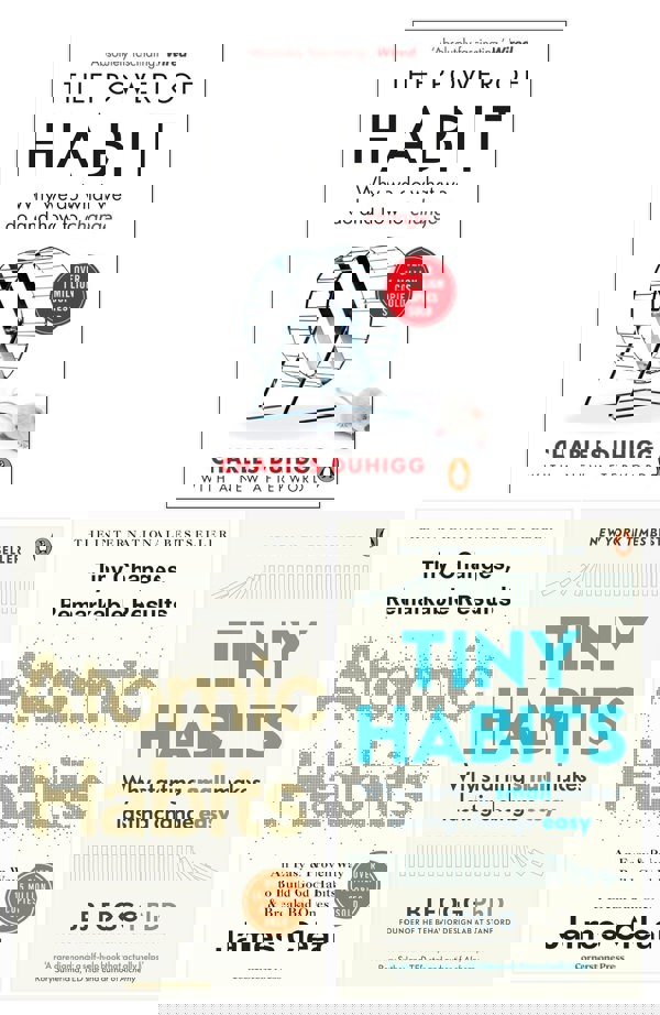 Tiny Habits, Atomic Habits, The Power of Habit 3 Books Collection Set