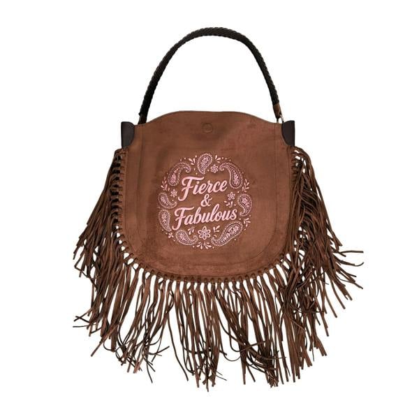 Lilly Loves Fierce & Fabulous Paisley Chocolate Tassel Handbag