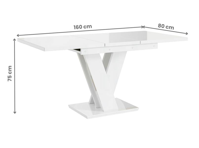 PHD Furniture MASIV Extendable Dining Table 120–160cm – White Gloss