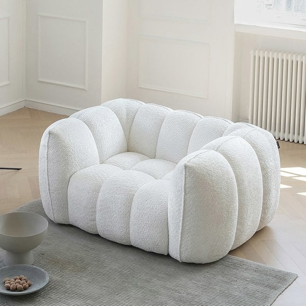 Oxley Pumpkin Single Seater Sofa, Armchair, White-Weilai Concept-Weilai Concept