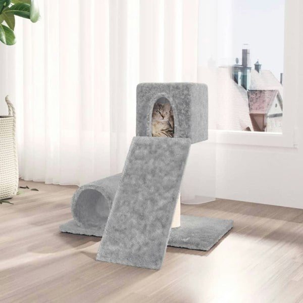 Berkfield Cat Tree with Sisal Scratching Post Light Grey 59 cm
