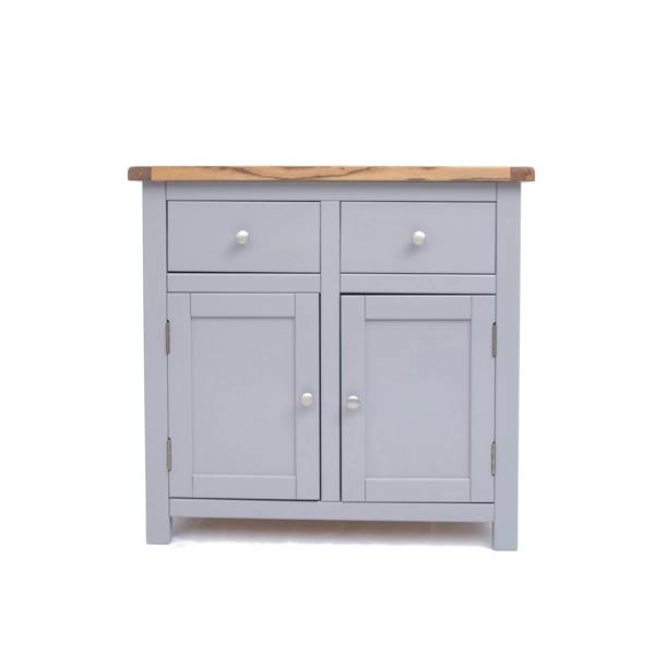 Cabinet Bits Mirano Grey 2 Drawer 2 Door Sideboard Chrome Knob