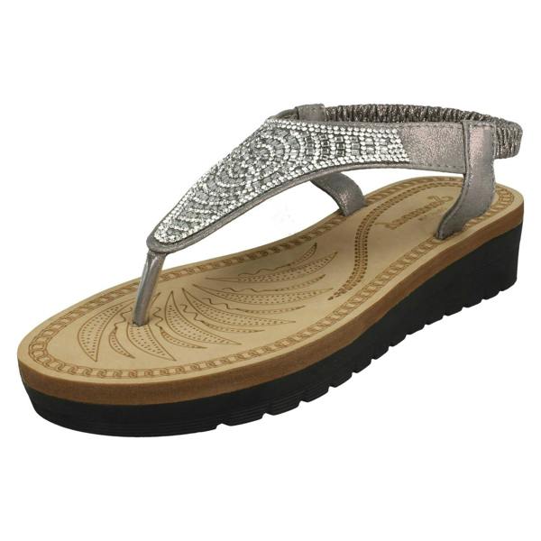Savannah Ladies Savannah Mid Wedge Toepost Sandals