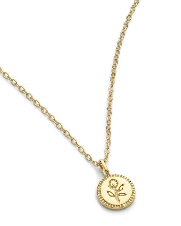 Dainty Gold Rose Flower Necklace - Necklaces - Elk & Bloom