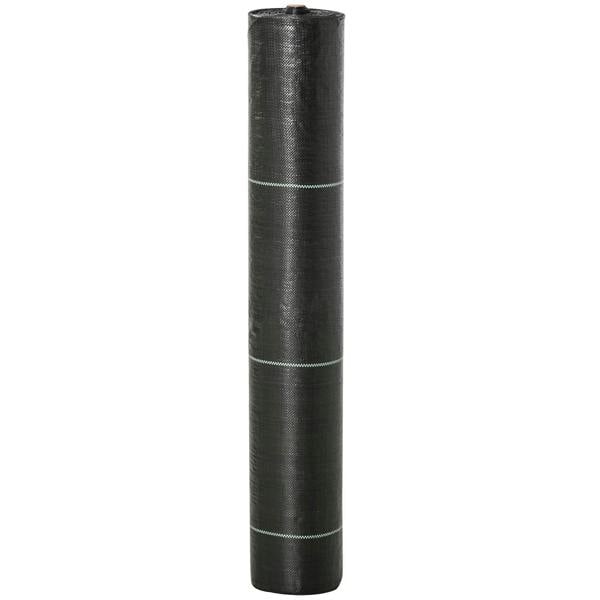 Black weed control fabric roll, compact nonwoven ground cover for patios and flower beds