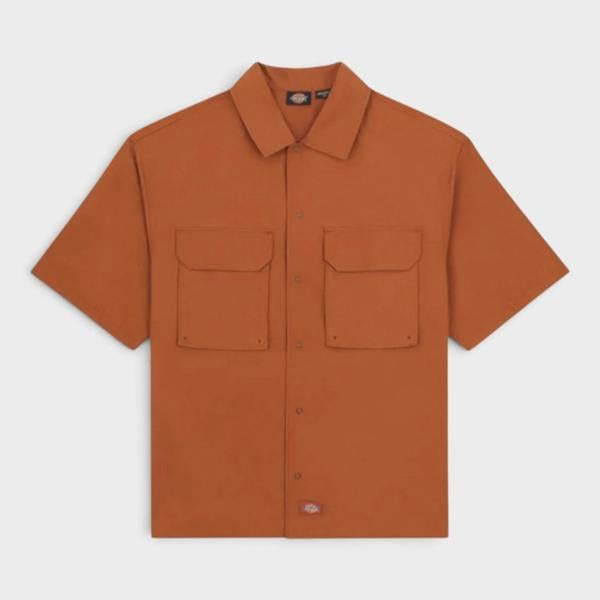 Dickies Fishersville Short Sleeve Utility Shirt Mocha Bisque