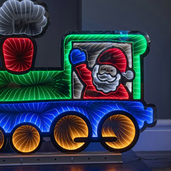 Samuel Alexander 63cm Light up Christmas Train Infinity Decoration with Santa & LEDs