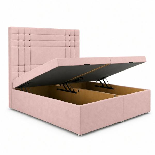 Great British Beds Seville Divan Ottoman Bed - Pink Plush