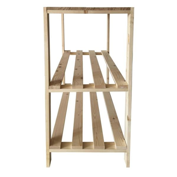Core Products 3-Shelf Freestanding Storage Rack, Heavy-Duty with Solid Worktop, Solid Pine